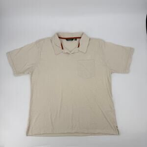 Horizon Bass Creek Outfitters Polo Shirt Mens XXL Beige Pocket Short Sleeve